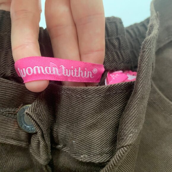 Lot of 2 Woman Within Brown and Tan Classic Fit Pants Size 16W - Picture 2 of 11